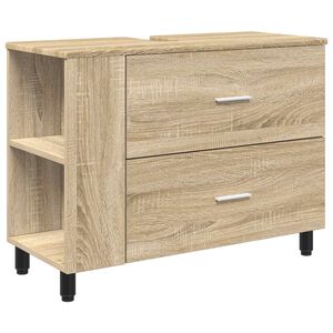 vidaXL Unit&eacute; de vanit&eacute; de salle de bain Ch&ecirc;ne Sonoma 80 x 35 x 60 cm