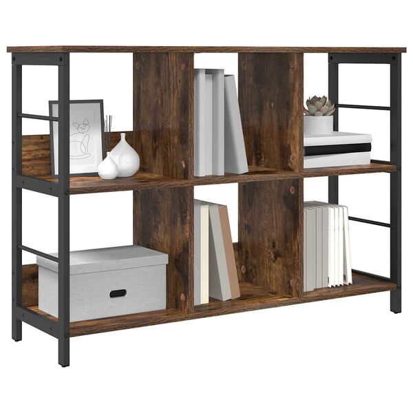 vidaXL &Eacute;tag&egrave;re Ch&ecirc;ne fum&eacute; 102 x 32 x 72,5 cm Bois d'ing&eacute;nierie