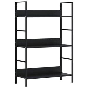 vidaXL Biblioth&egrave;que &agrave; 3 niveaux noir 60x27,6x90,5 cm bois d'ing&eacute;nierie
