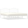 vidaXL Cadre de lit m&eacute;tal sans matelas et t&ecirc;te de lit blanc 200x200 cm