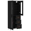 vidaXL Buffet haut Noir 69,5x34x180 cm Bois d'ing&eacute;nierie