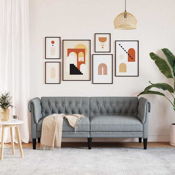 vidaXL Canap&eacute; Gris clair 182,5 x 74,5 x 74,5 cm Polyester