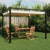 vidaXL Tonnelle de jardin avec toit r&eacute;tractable cr&egrave;me 3x3 m acier