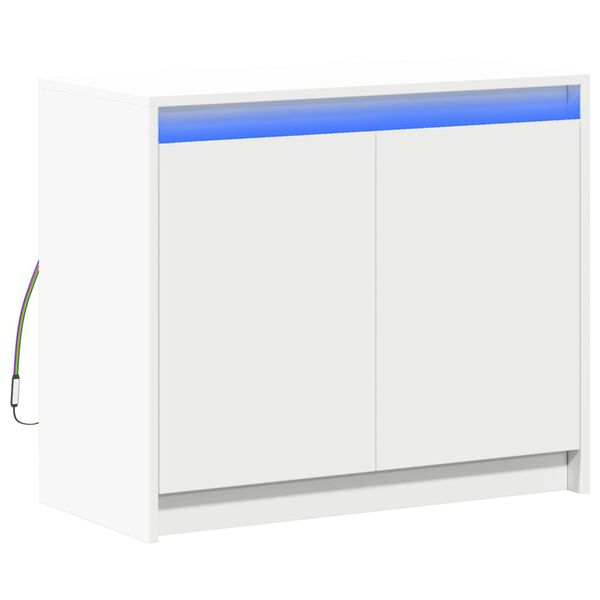 vidaXL Buffet avec LED blanc 72x34x61 cm bois d'ing&eacute;nierie