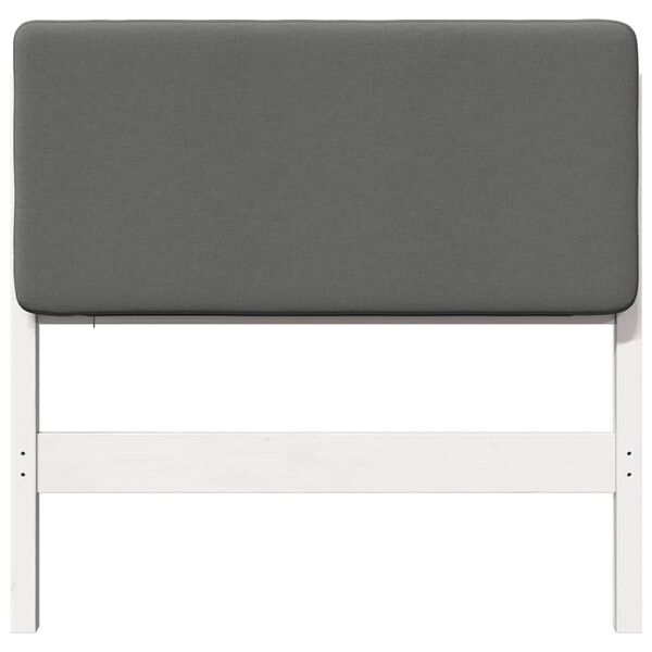 vidaXL T&ecirc;te de lit capitonn&eacute;e Blanc et gris clair 90 cm Pin massif