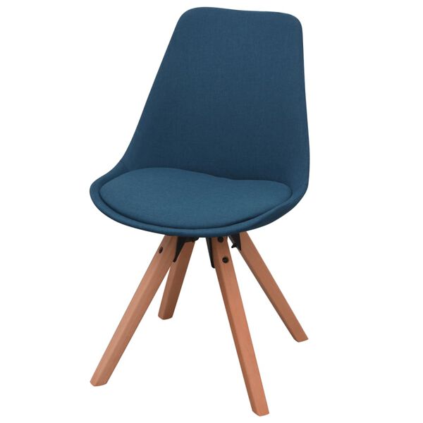 vidaXL Chaises &agrave; manger lot de 4 bleu tissu