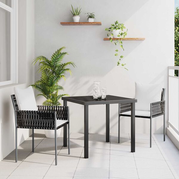 vidaXL Ensemble de salle &agrave; manger pour jardin 3 pcs Marron et Noir