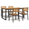 vidaXL Ensemble &agrave; manger de jardin 5 pcs bois d'acacia massif et m&eacute;tal