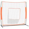 vidaXL Filet de baseball portable orange et noir 219x107x212 cm