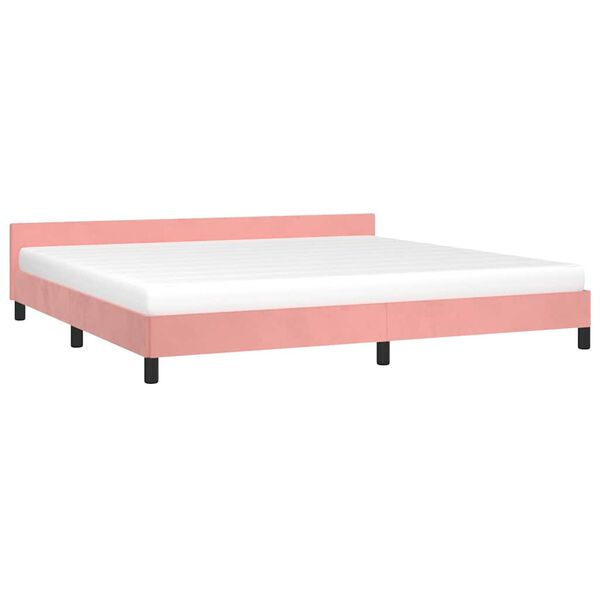 vidaXL Cadre de lit et t&ecirc;te de lit sans matelas rose 200x200cm velours
