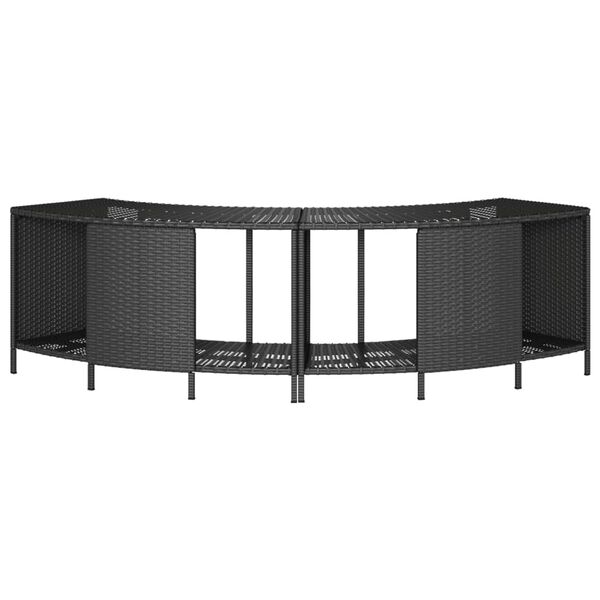 vidaXL &Eacute;tag&egrave;res de rangement pour spa 2 pcs noir r&eacute;sine tress&eacute;e