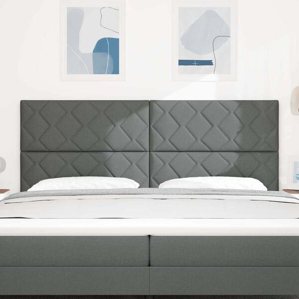 vidaXL T&ecirc;te de lit Gris 200 cm tissu