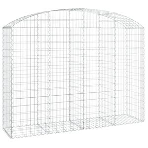 vidaXL Panier de gabions arqu&eacute; 200x50x140/160 cm Fer galvanis&eacute;