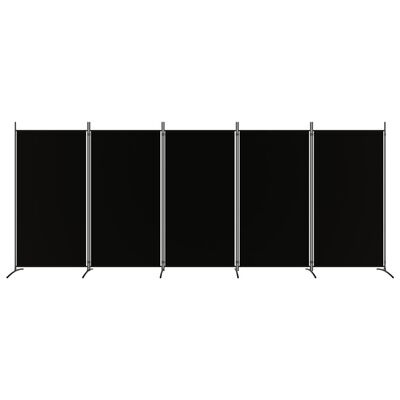 vidaXL Cloison de séparation 5 panneaux Noir 433x180 cm Tissu