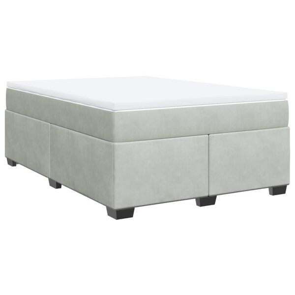vidaXL Sommier à lattes de lit et matelas Gris clair 140x200cm Velours