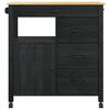 vidaXL Chariot de cuisine MONZA Noir 84 x 40 x 88,5 cm