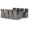 vidaXL Ensemble &agrave; manger d'ext&eacute;rieur 9pcs coussins R&eacute;sine tress&eacute;e Gris