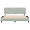 vidaXL Cadre de lit avec LED sans matelas gris clair 160x200cm velours