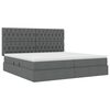 vidaXL Lit avec rangement et LED Gris fonc&eacute; 200 x 200 cm Polyester
