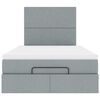 vidaXL Cadre de lit ottoman et matelas gris clair 120x200 cm tissu