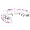 vidaXL Ensemble de canap&eacute; de jardin avec coussin 10 pcs Noir Acier