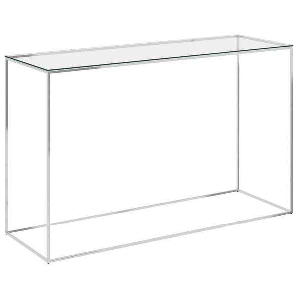vidaXL Table d'appoint Argenté 120x40x78 cm Acier inoxydable et verre