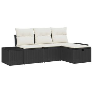 vidaXL Ensemble de Canap&eacute;s avec coussin 4 pcs polyrotin