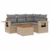 vidaXL Salon de jardin avec coussins 5pcs m&eacute;lange beige r&eacute;sine tress&eacute;e