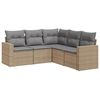 vidaXL Salon de jardin avec coussins 5 pcs beige r&eacute;sine tress&eacute;e