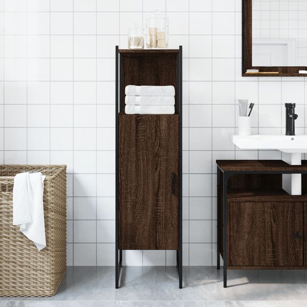 vidaXL Armoire de salle de bain chêne marron 33x33x120,5 cm