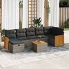 vidaXL Salon de jardin avec coussins 7 pcs gris r&eacute;sine tress&eacute;e