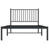 vidaXL Cadre de lit m&eacute;tal sans matelas avec t&ecirc;te de lit noir 100x190cm