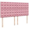 vidaXL Sommier &agrave; lattes de lit avec matelas Rose 180x200 cm Velours