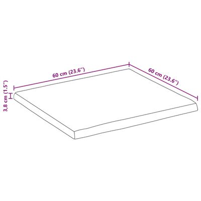 vidaXL Dessus de table 60x60x3,8 cm carré bois massif d'acacia