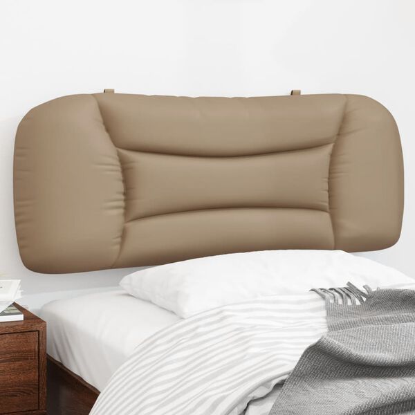 vidaXL Coussin de t&ecirc;te de lit Hvar cappuccino 100 cm similicuir