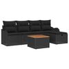 vidaXL Ensemble de canap&eacute; de jardin avec coussin 6 pcs Noir Poly rotin