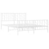 vidaXL Cadre de lit m&eacute;tal sans matelas et pied de lit blanc 150x200 cm