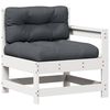 vidaXL Salon de jardin 7 pcs avec coussins blanc bois de pin massif