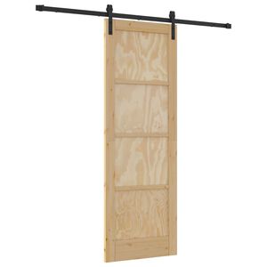 vidaXL Porte coulissante Naturel et noir 73,5 x 211 cm