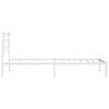 vidaXL Cadre de lit m&eacute;tal sans matelas avec t&ecirc;te de lit blanc 90x190cm