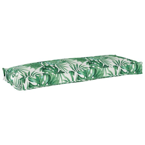 vidaXL Coussin pour banc de palette Motif de feuille 110 x 40 x 8 cm