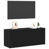 vidaXL Ensemble meuble TV Montage mural Ch&ecirc;ne noir 100 x 30 x 41 cm