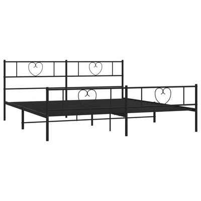 vidaXL Cadre de lit métal sans matelas avec pied de lit noir 193x203cm