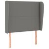 vidaXL T&ecirc;te de lit avec oreilles Gris fonc&eacute; 83x23x118/128 cm Tissu