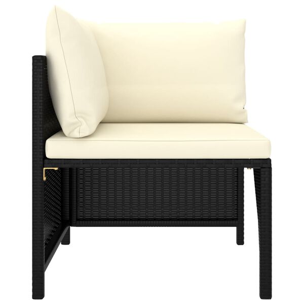 vidaXL Salon de jardin 8 pcs avec coussins R&eacute;sine tress&eacute;e Noir