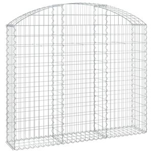 vidaXL Panier de gabions arqu&eacute; 150x30x120/140 cm Fer galvanis&eacute;
