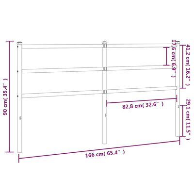 vidaXL Tête de lit métal noir 160 cm