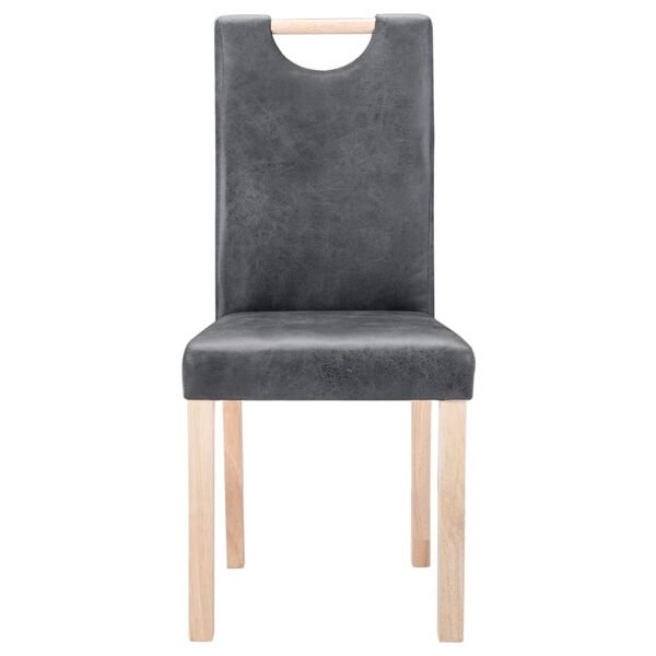 vidaXL Chaises &agrave; manger lot de 2 gris similicuir daim