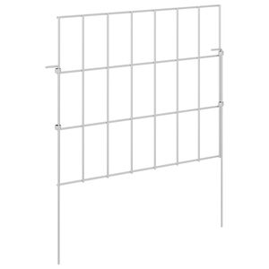 vidaXL Cl&ocirc;ture de jardin avec piquets 48 pcs 35 x 30 cm Mesh Argent&eacute;