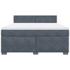 vidaXL Sommier &agrave; lattes de lit et matelas Gris fonc&eacute; 180x200cm Velours